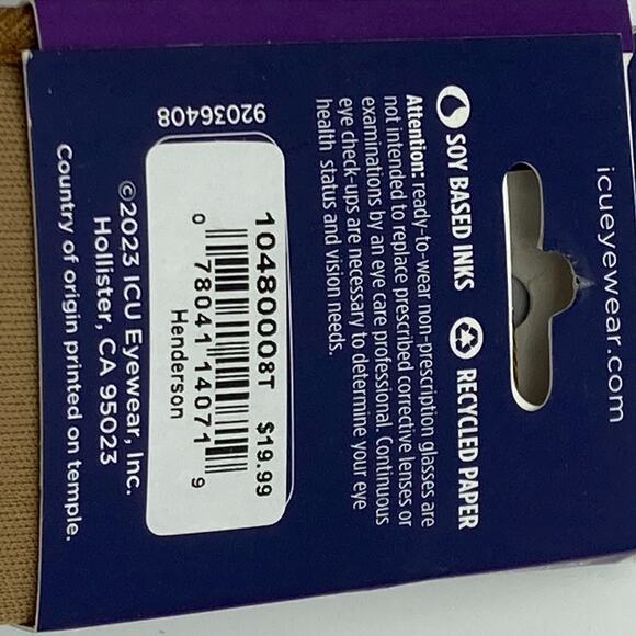 ICU Eyewear Henderson Black Reading Glasses Readers with Case +3.00 - Picture 13 of 14